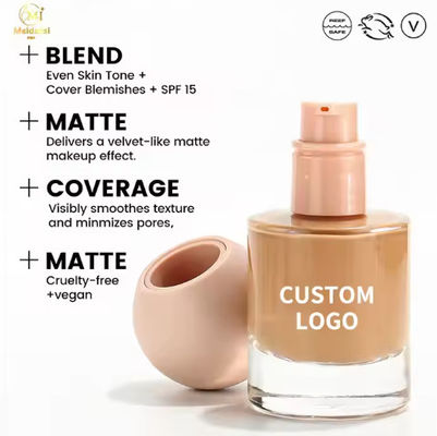 Aanpasbaar lichtgewicht Langdurig Foundation Make-up Volledige dekking Natuurlijke Waterdichte Olie Controle Chemische Custom Logo Creme
