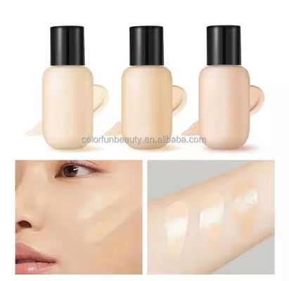 Logotipo personalizado Maquillaje de materia de terciopelo Finish Liquid Foundation Etiqueta privada Maquillaje facial líquido con cobertura completa