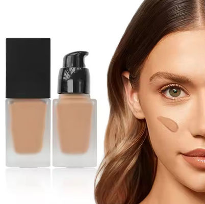 Etiqueta privada 30 colores maquillaje facial mate base líquida duradera para toda la piel base vegetariana impermeable con cobertura completa