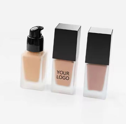 Etiqueta privada 30 colores maquillaje facial mate base líquida duradera para toda la piel base vegetariana impermeable con cobertura completa