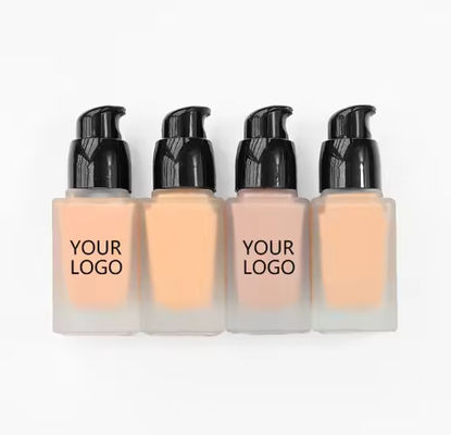 Etiqueta privada 30 colores maquillaje facial mate base líquida duradera para toda la piel base vegetariana impermeable con cobertura completa