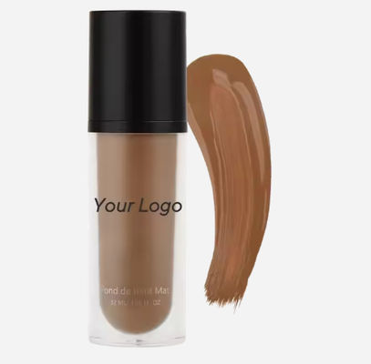 Natural Mineral Facial Cream Foundation Personalizar su logotipo Completa cobertura de maquillaje facial Matte Finish Liquid Creamy Concealer Foundation