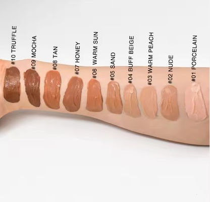 OEM/ODM Fundación de cobertura completa Fundación impermeable para todos los tipos de piel Maquillaje de fundación personalizado