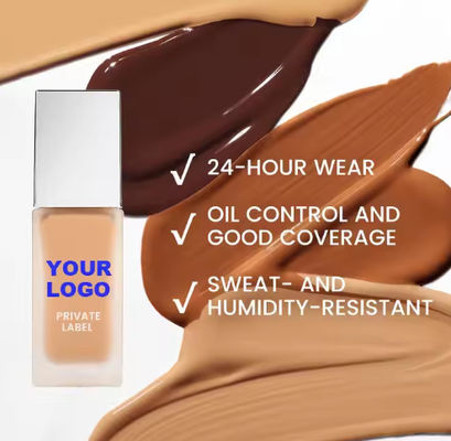 OEM/ODM Logo Niska ilość kolagenu mineralnego Serum pełne pokrycie Fundacja Dewy Liquid Make-up Face Vegan Fundacja dla czarnych kobiet