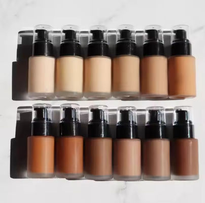 Private Label Make-up Foundation Full Coverage Liquid Foundation Groothandel Geen logo 12 kleuren Vrouwelijke waterdichte body foundation