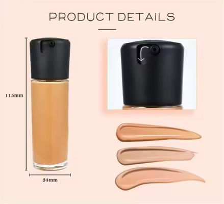 Wyposażenie na etykiecie prywatnej Bez oleju makijażu Weganizm Wyposażenie na etykiecie Mat Foundation Full Coverage Waterproof Liquid Foundation Wholesale