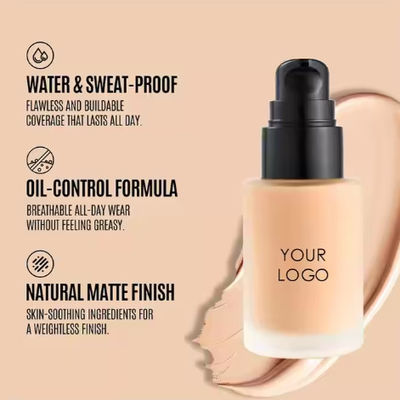OEM / ODM Wegan Długotrwały wodoodporny twarz SPF30 Mat Liquid Makeup Concealer Foundation