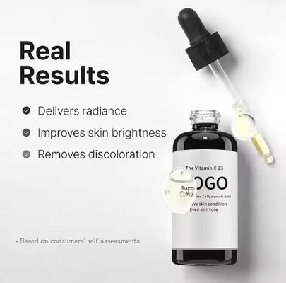 OEM / ODM Vitamina C pura Siero Vitamina E Acido ialuronico Brightening Idratante Siero Faciale Linee sottili Tono della pelle irregolare Pelle opaca