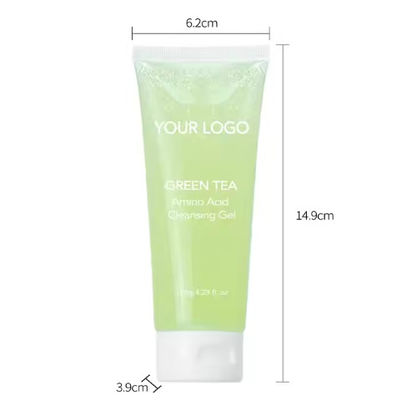 Légume de nettoyage du visage à la gelée contrôlée par l' huile Thé vert doux hydratant les acides aminés Gel de nettoyage du visage