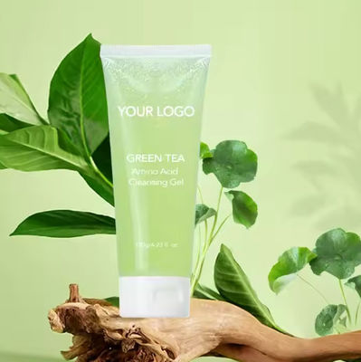 Légume de nettoyage du visage à la gelée contrôlée par l' huile Thé vert doux hydratant les acides aminés Gel de nettoyage du visage