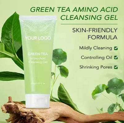 Légume de nettoyage du visage à la gelée contrôlée par l' huile Thé vert doux hydratant les acides aminés Gel de nettoyage du visage