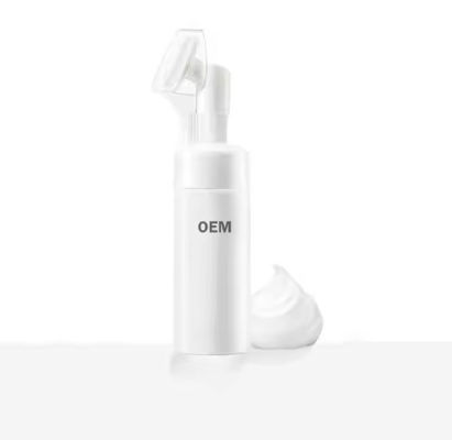 Private Label Face Skin Whitening Foaming Deep Cleansing Cleanser Face Wash With Silicone Face Brush 150ml