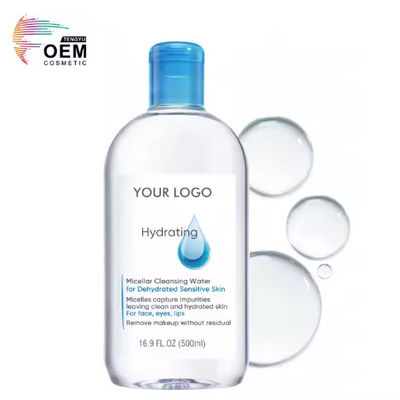 Skincare Face Cleanser Makeup Remover Non-Rinse Hydrating Micellar Cleansing Water For Dehydrated Sensitive Skin