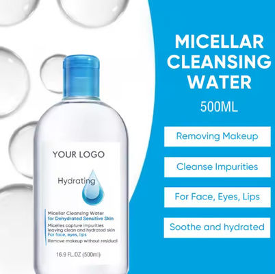 Skincare Face Cleanser Makeup Remover Non-Rinse Hydrating Micellar Cleansing Water For Dehydrated Sensitive Skin