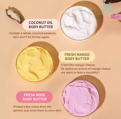 Label pribadi Minyak kelapa alami putih tubuh mentega body cream lotion minyak kelapa sawit