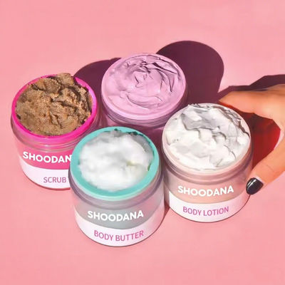 Lozione per la pulizia del corpo per il bagno Set regalo di sale per il bagno Crema idratante per il corpo Lozione per le donne all'ingrosso Vegan Lozione per il corpo per lo zucchero marrone