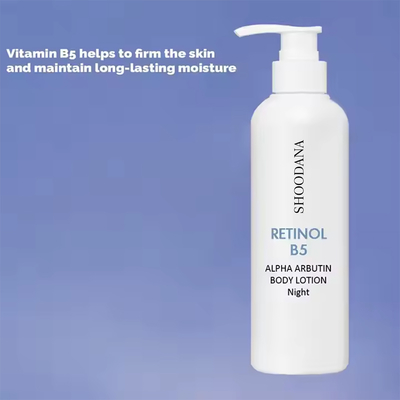 Private Label Retinol Vitamin B5 Glutathione Alpha Arbutin Vücut Losyonu Beyazlatıcı Nemlendirici Yaşlanma Karşıtı Vücut Bakım Kremi Losyonu