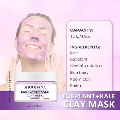 Máscara Facial de Argila Herbal para Limpeza, Suavização, Nutrição e Clareamento
