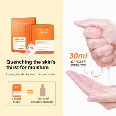 Vitamine C-verhelderend gezichtsmasker 30 ml*5 Private Label Biologisch diep hydraterend hydraterend gezichtsblad