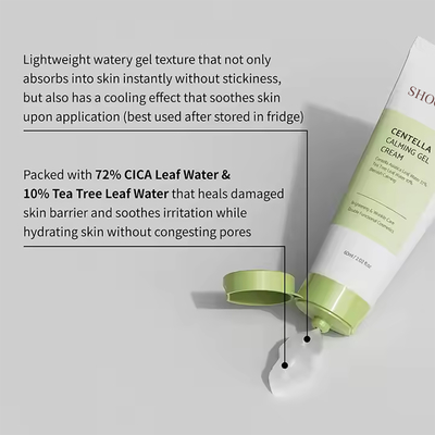 Private Label Vegan Lichtgewicht Gezichtscrème & Lotion Centella Asiatica Extract Gel Kalmerende Gel Crème