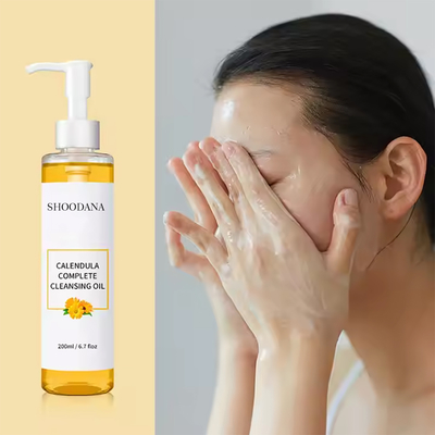 Privélabel Natuurlijke make-up remover olie OEM 200 ml Vegan Deep Cleanser Organic Calendula Reiniging Olie voor het gezicht