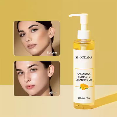 Privélabel Natuurlijke make-up remover olie OEM 200 ml Vegan Deep Cleanser Organic Calendula Reiniging Olie voor het gezicht