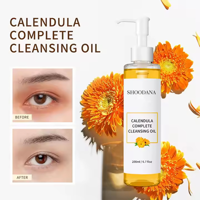 Privélabel Natuurlijke make-up remover olie OEM 200 ml Vegan Deep Cleanser Organic Calendula Reiniging Olie voor het gezicht