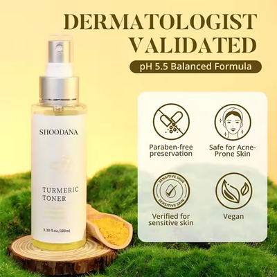 Protezione della pelle a marchio privato Spray di nebbia per il viso Calmante idratante lenitivo per il viso Vitamina C Curcuma tonificante della pelle