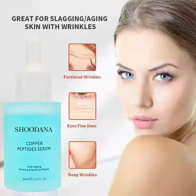 Siero viso biologico per pelli sensibili anti-età con peptidi di rame blu e acido ialuronico, idrata, leviga e rassoda la pelle