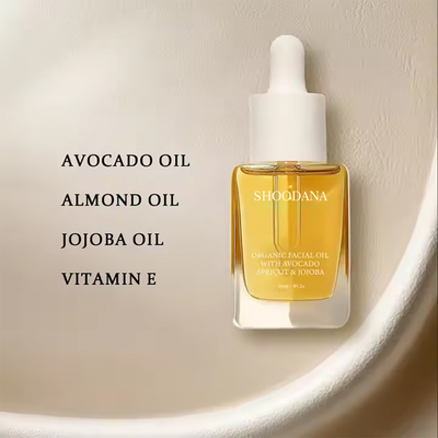 Deri Bakımı Serumu Dermatolog Test Edilmiş Hipolerjen Vegan Yüz Yağı Avokado Abrikot Jojoba Yağı