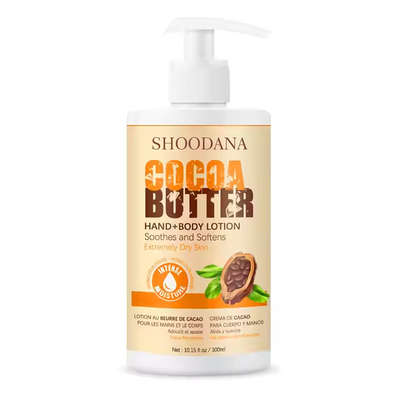 Vendita a caldo Lozione per il corpo con burro di cacao Lumificante naturale Idratante Sbiancatore mani viso Lozioni idratanti per il corpo Crema di burro di cacao