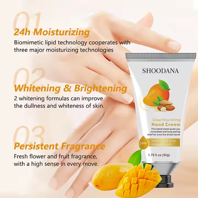 Biologische Mango Amandel Verlichting Creme voor Vrouwen Vegan Whitening Lotion voor Handen Voeten Huidverzorging Voedend Hydraterend