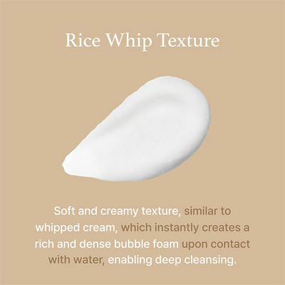 Natural Rice Whip Organic Soothing Moisturizing Foaming Deep Cleansing Whitening Face Wash