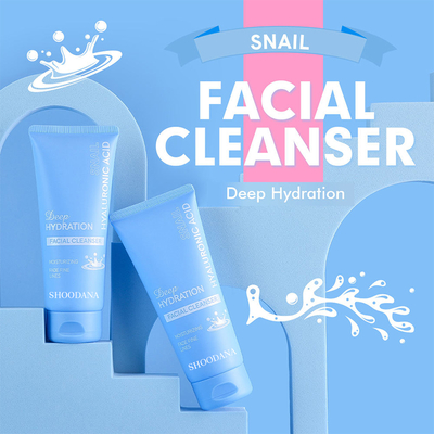 Private Label Organic Makeup Remover Face Wash Snail Hyaluronic Acid Facial Cleanser 