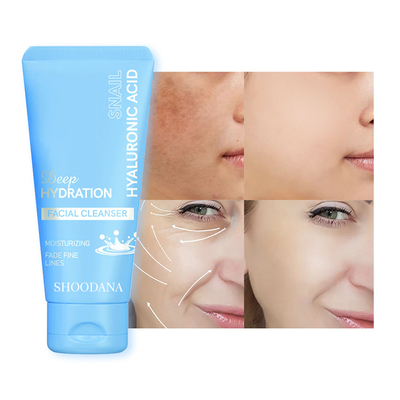 Private Label Organic Makeup Remover Face Wash Snail Hyaluronic Acid Facial Cleanser 