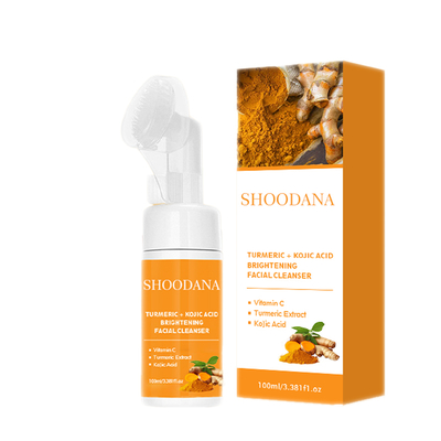 Private Label Turmeric Facial Cleanser Refreshing Oil Control Lock Brightening Whitening Foam Turmeric Facial Cleanser