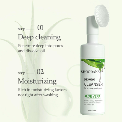 Natural Organic Face Wash Anti Aging Whitening Deep Cleansing Vitamin C Aloe Vera Foaming Facial Cleanser