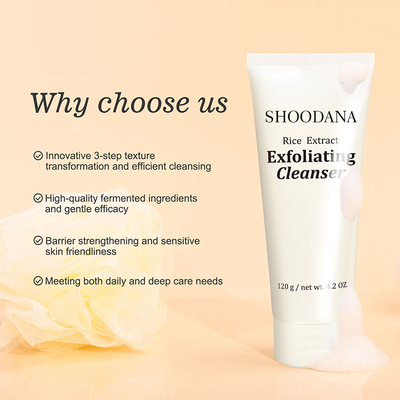 Private Label Natural Organic Facial Cleanser Rice Extract Face Wash Foam Facial Cleanser