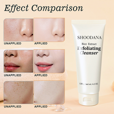 Private Label Natural Organic Facial Cleanser Rice Extract Face Wash Foam Facial Cleanser