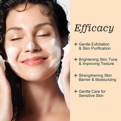 Private Label Natural Organic Facial Cleanser Rice Extract Face Wash Foam Facial Cleanser