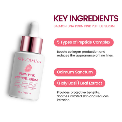 Private Label Organic Skin Care Facial Whitening Anti Aging Vitamin C Serum for Face With Pdrn Pink Peptide