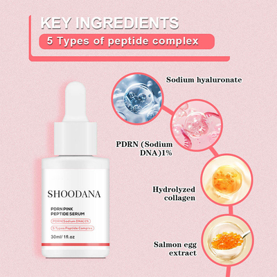 Pdrn Pink Peptide Serum Anti-Aging Hydrating Repairing Fine Lines Wrinkles Safe for Sensitive Skin Face Targeted