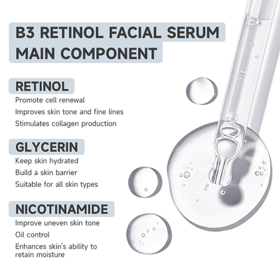 Private Label Skin Care Facial Serum Whitening VC with Hyaluronic Acid & Vitamin B3