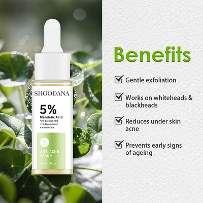 Private Label Natural Moisturizing Whitening Shrink Pores Serum 5% Mandelic Acid Face Serum
