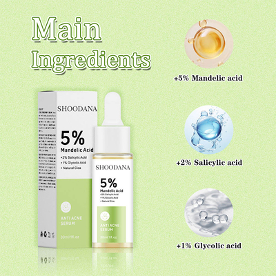 Private Label Natural Moisturizing Whitening Shrink Pores Serum 5% Mandelic Acid Face Serum