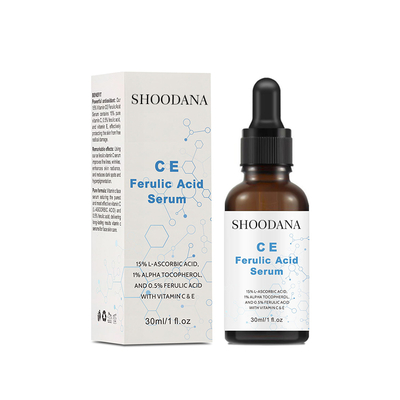 Private Label Anti-aging Whitening Hydrating Vitamin C Organic Ferulic Acid Serum for Women Face Care