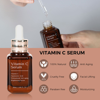 Wholesale Organic Skin Care Facial Repairing Anti Aging Brightening Moisturizing Vitamin C Face Serum