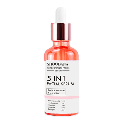 New Skin Care Serum Facial 5 in 1 Whitening Anti Age Face Serum with Collagen Hyaluronic Acid Nicotinamide Vitamin C Serum