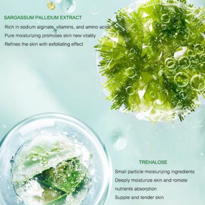 Vitamin C Infused Seaweed Facial Mask Female Skin Care Gel Lifting Algae Mask Sheet Moisturizing and Small Particles for Face