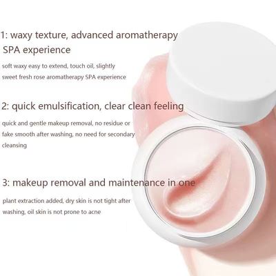Private Label Organic Rose Soft Cleansing Balm Skin Care Makeup Removing Cream Eyelash Remover with No Irritation